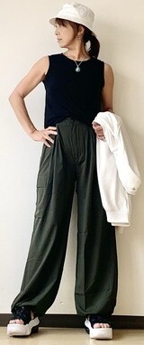 柔らかく涼しい♪︎バラシュートカーゴパンツ