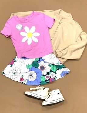 KidsGirls新作のTシャツで可愛いコーデを♡