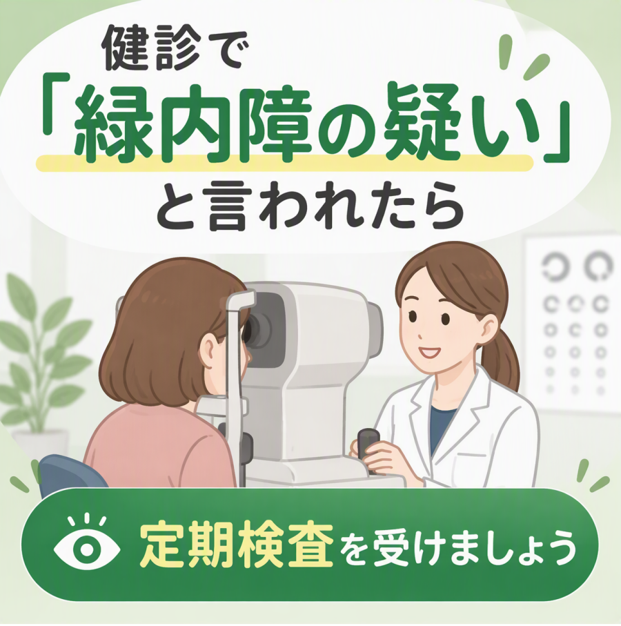 健診で「緑内障の疑い」と言われたら・・・